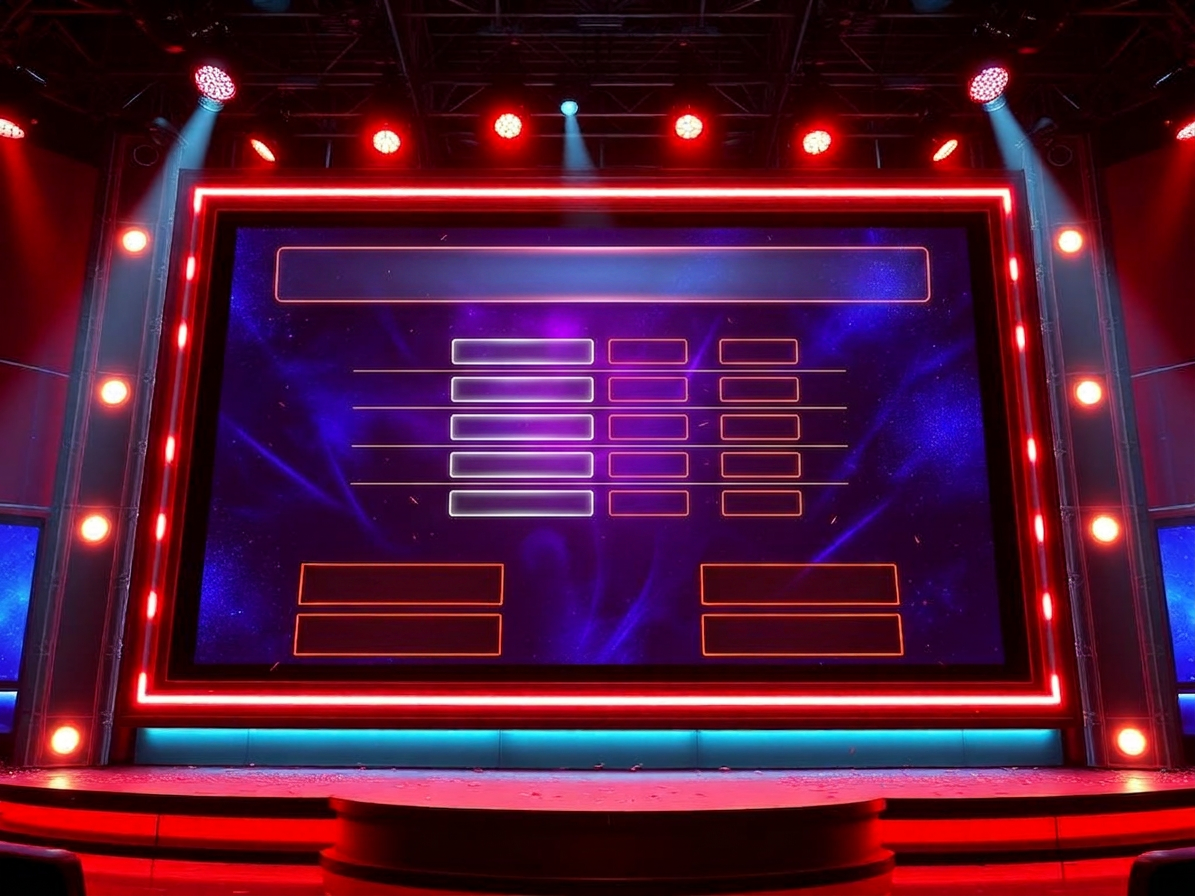 Animated live leaderboard on a big screen during a quiz night
